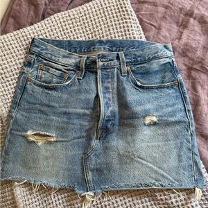 Vintage Levi Denim Distressed Skirt